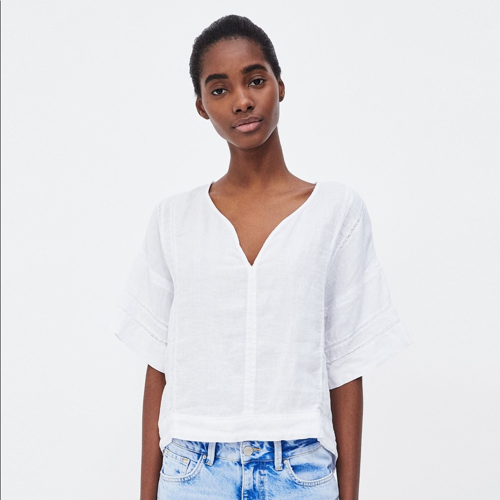 Zara basic white top - Picture 3 of 4